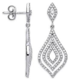 18 Carat Diamond Earrings | White Gold Drop Earrings