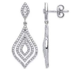 18 Carat Diamond Earrings | White Gold Drop Earrings