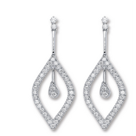 18 Carat Diamond Earrings | White Gold Drop Earrings