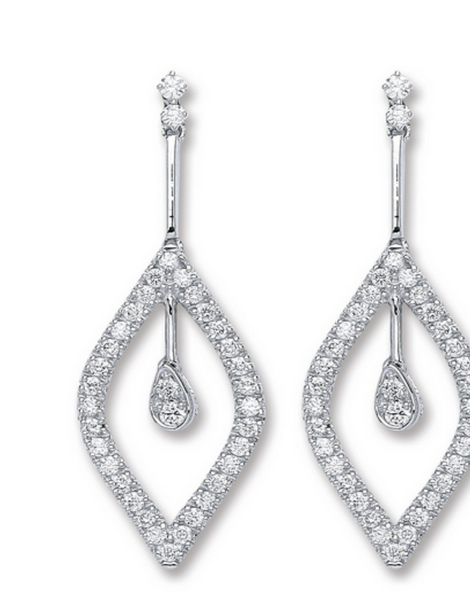 18 Carat Diamond Earrings | White Gold Drop Earrings