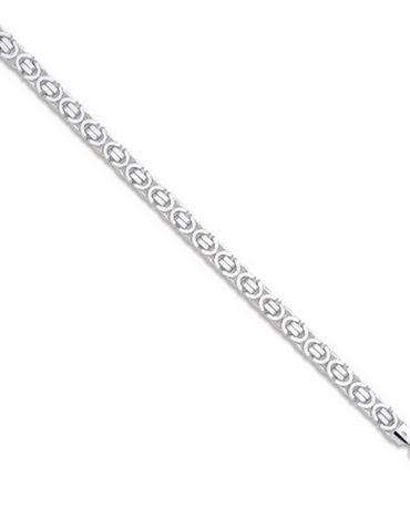 9 Carat White Gold Chain | Solid Gold Byzantine Chain | Men's White Gold Necklace