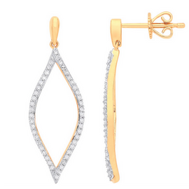 9 Carat Gold Earrings | Diamond Earrings | Women's Gold Earrings