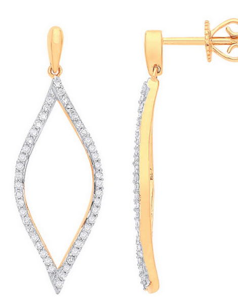 9 Carat Gold Earrings | Diamond Earrings | Women's Gold Earrings