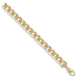 9 Carat Yellow Gold Chain | Solid Gold Flat Curb Chain | Men's Necklace