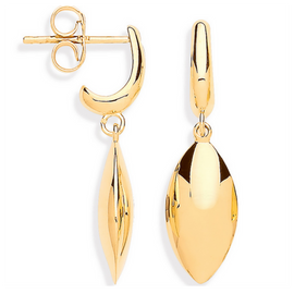 9 Carat Yellow Gold Earrings | 9 Carat White Gold Drop Earrings