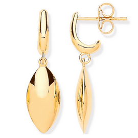 9 Carat Yellow Gold Earrings | 9 Carat White Gold Drop Earrings