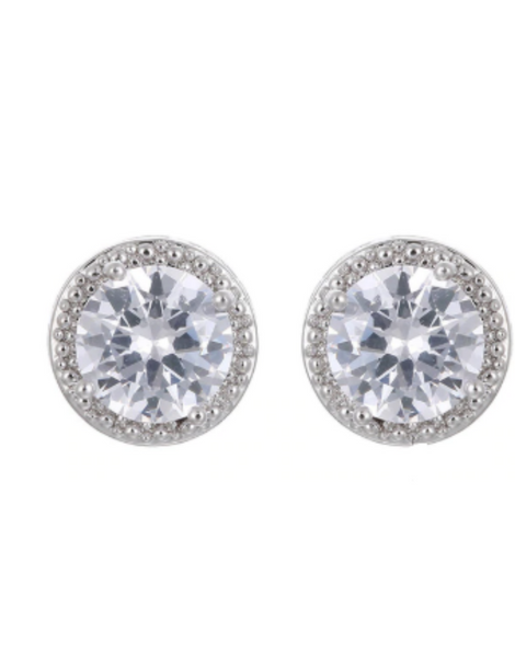 Cubic Zirconia Stud Earrings White Gold Cubic Zirconia Earrings