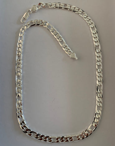 8mm | 24 Inches | Mens Silver Plated Necklace | Women's Necklace