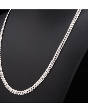 Mens Chain White Necklace | Platinum Gold Plated Necklace | Mens Necklace