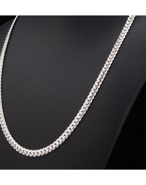 Mens Chain White Necklace | Platinum Gold Plated Necklace | Mens Necklace