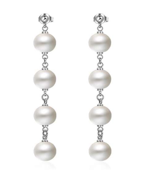 Freshwater Pearl Earrings | 925 Sterling Silver Pearl Earrings | Sterling Silver Earrings