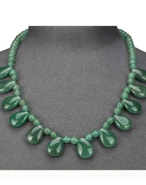 Gemstones Necklace Green Aventurine -Natural Stone Choker Necklace