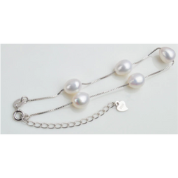 Freshwater Pearl Bracelet | 925 Sterling Silver Freshwater Bracelet - 5cm Extension