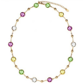 Swarovski necklace multi coloured - Swarovski Necklace Women - Gold Plated