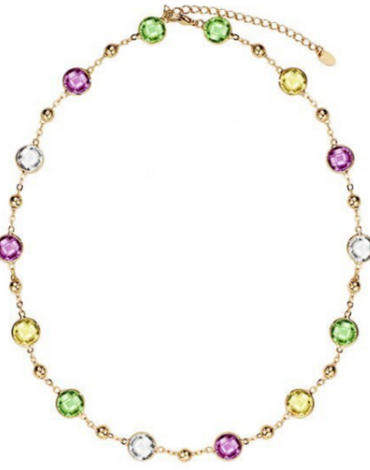 Swarovski necklace multi coloured - Swarovski Necklace Women - Gold Plated
